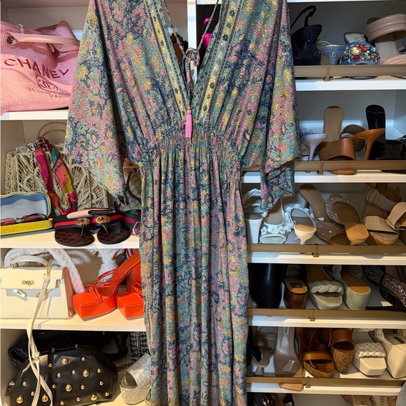 Floral Bohemian Kimono Maxi Dress - Picture 6 of 6